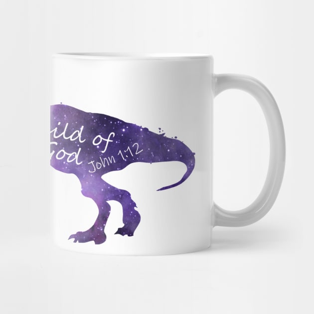 Tyrannosaurus Rex - Bible Verse - I am a Child of God - John 1 12 by TheJollyMarten